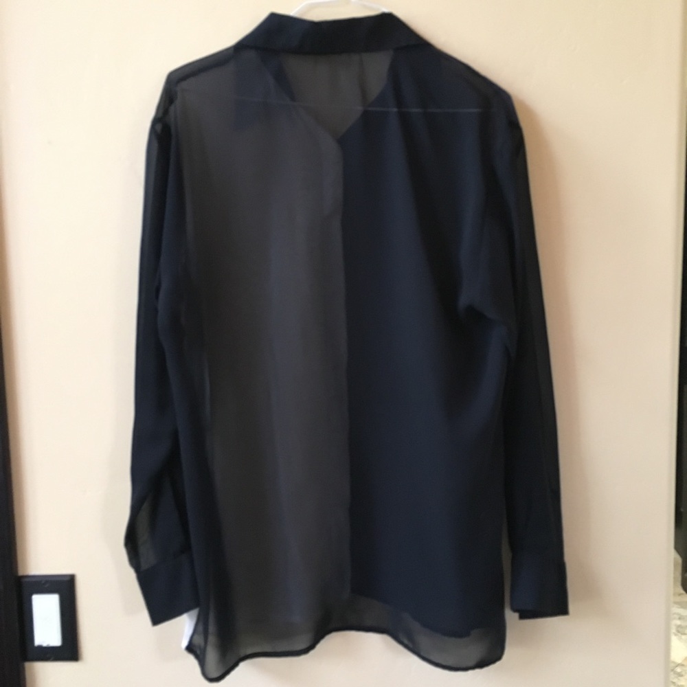 Color Block Sheer Button Down - image 2